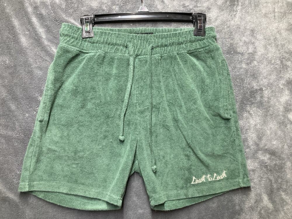 Brooklyn Cloth Embroider Coast To Coast Terry Cloth Shorts Hunter Green Retro S